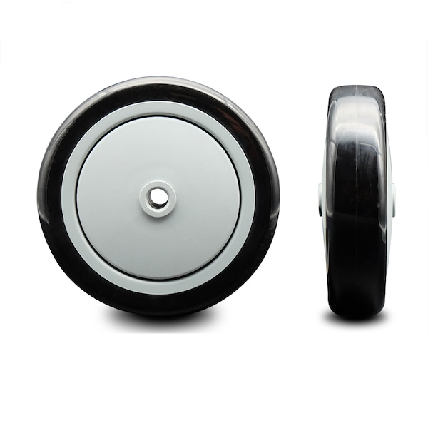 Service Caster SCC - 5" Black Poly on Polyolefin Wheel Only - 3/8" Bore - 350 lbs Capacity SCC-PPUB514-BLK - main